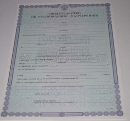 Свидетельство об Усыновлении 2018г в Нижнем Тагиле